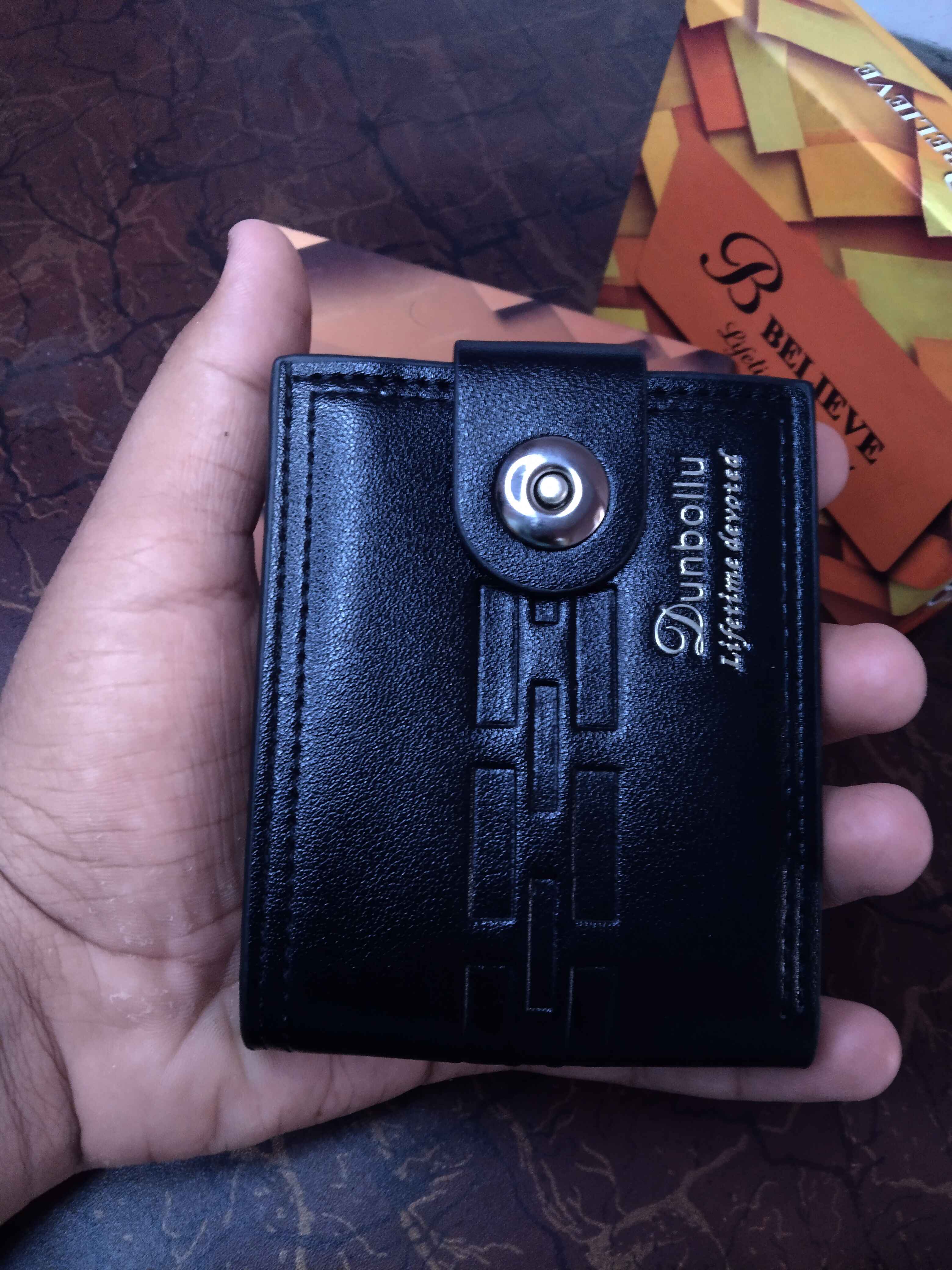 Pure Leather Black Wallet For Men