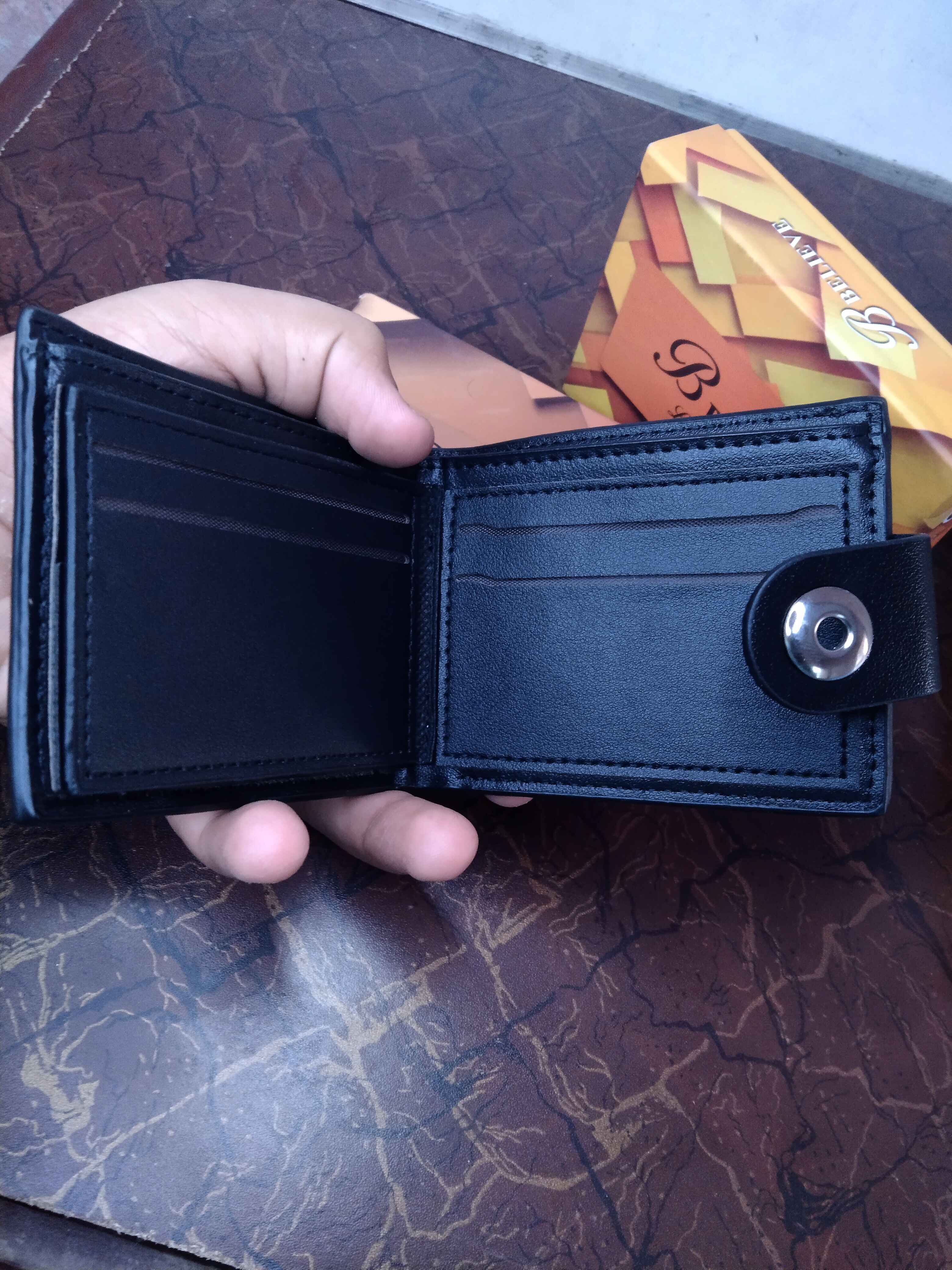 Pure Leather Black Wallet For Men